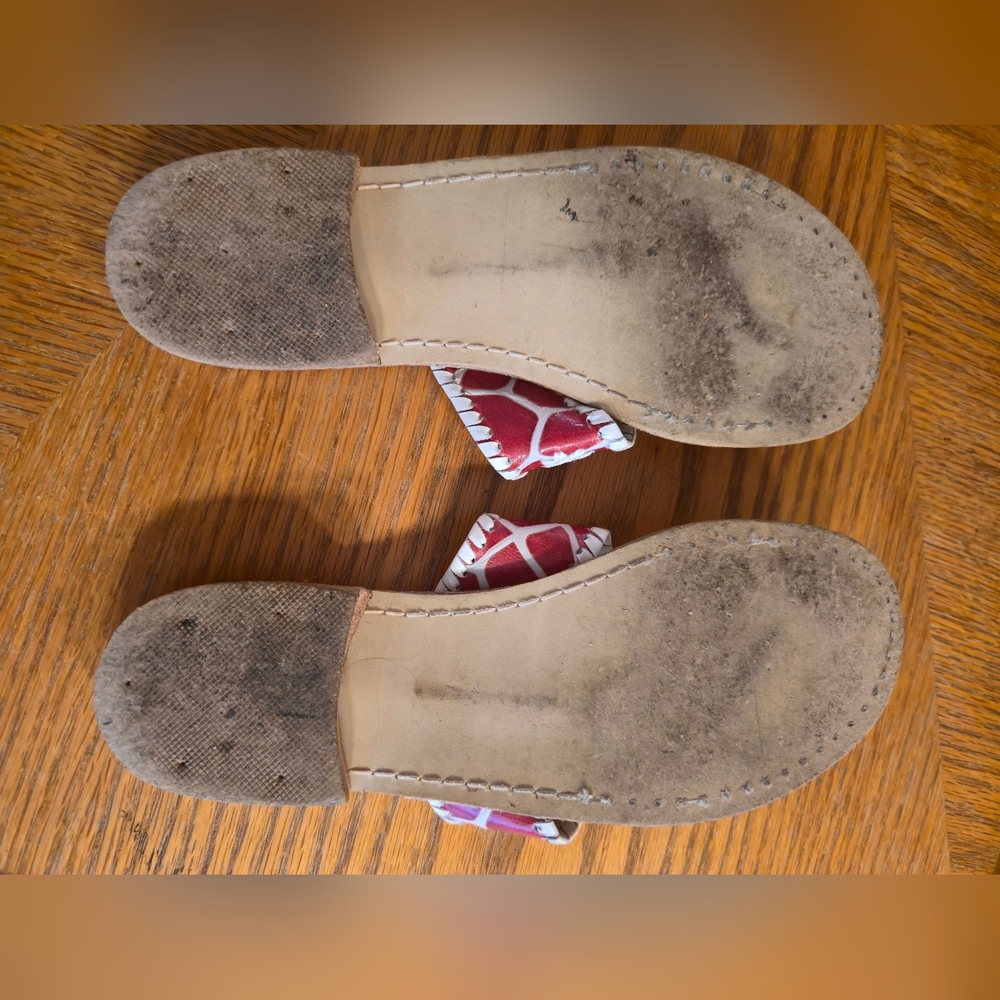 JACK ROGERS RARE GIRAFFE RED SANDALS - Picture 6 of 6